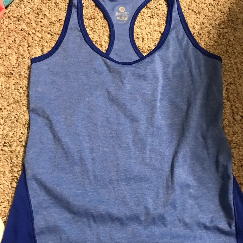Blue workout tank
